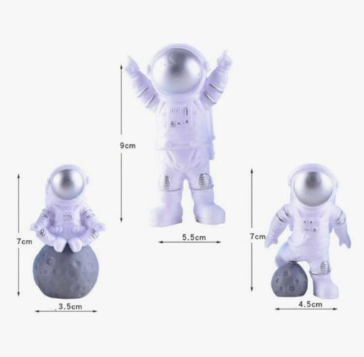 Astronaut (zilver) Boetseer Decoratie (3pcs)