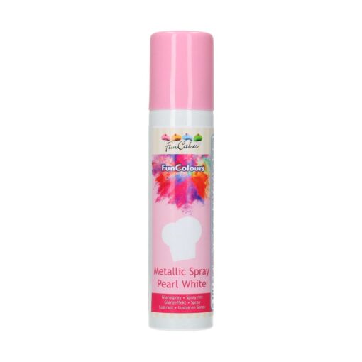 FunCakes FunColours Metallic Spray -Pearl White- 100ml