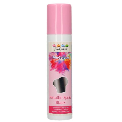 FunCakes FunColours Metallic Spray -Black- 100ml