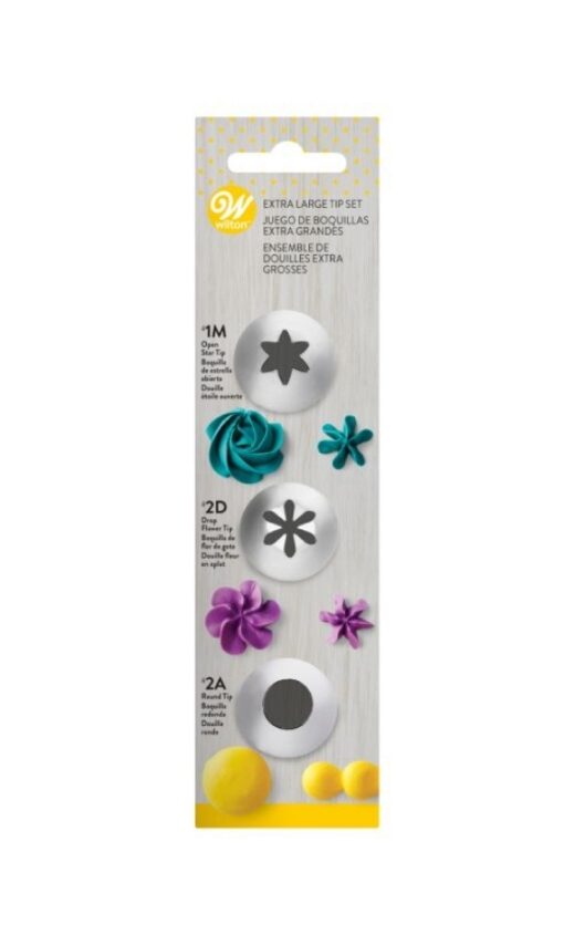 Wilton Decorating Tip Set Extra Large #1M, #2D, #2A