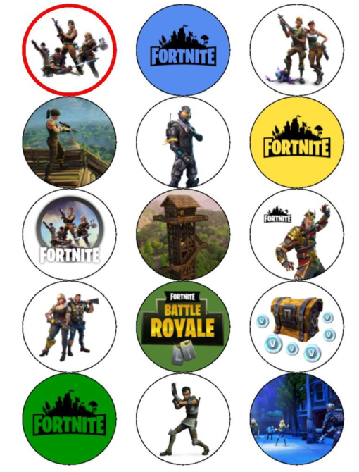 Eetbare print Fortnite Cupcake (Kleur)