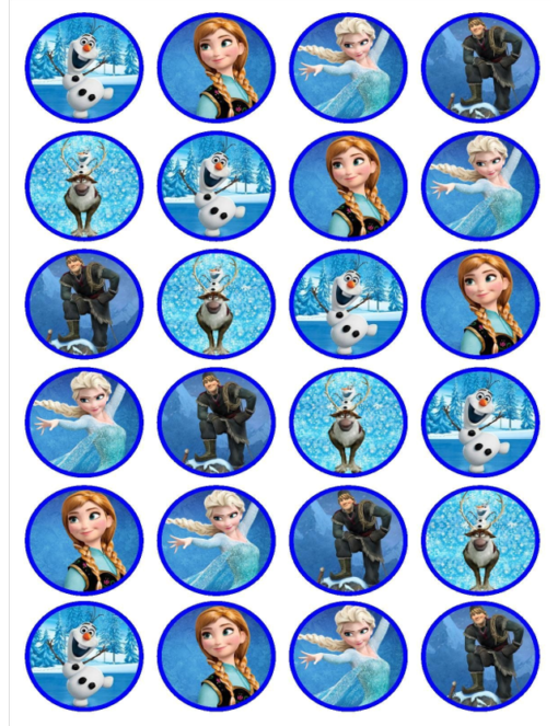 Eetbare print Frozen Cupcake Mini