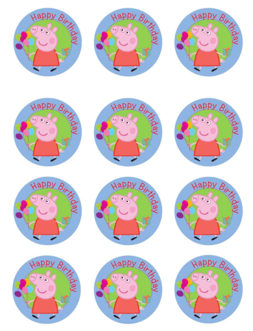 Eetbare print Peppa Pig Cupcake