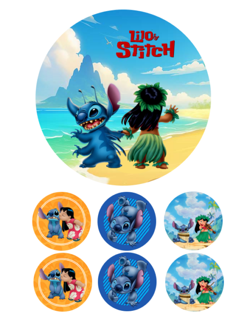 Eetbare print Lilo&Stitch 15cm