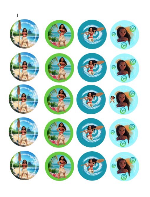 Eetbare print Moana Cupcakes Mini