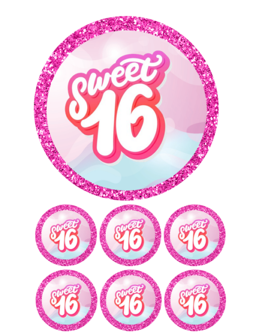 Eetbare print Sweetsixteen Thema 15cm