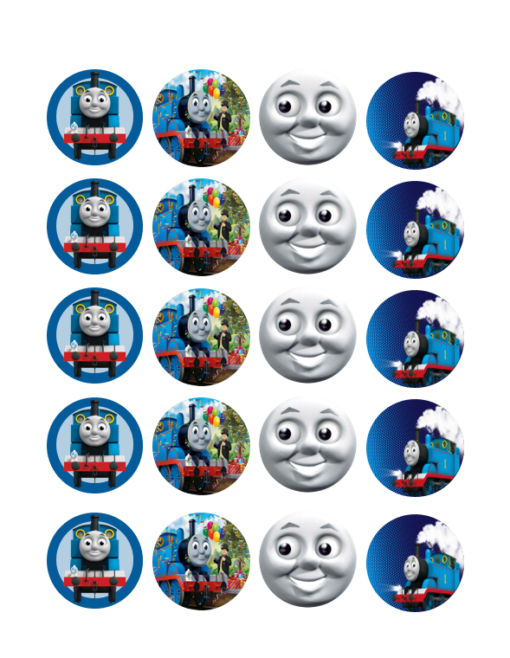 Eetbare print Thomas de Trein Cupcakes Mini