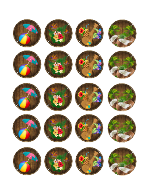 Eetbare print Tropical Cupcakes Mini