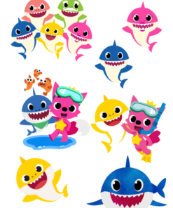 Eetbare print Baby Shark 3D
