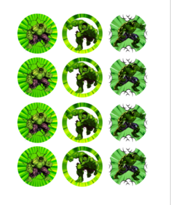 Eetbare print Hulk Cupcakes