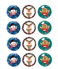 Eetbare print Kerstmis Cupcakes