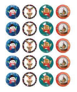 Eetbare print Kerstmis Cupcakes Mini