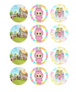 Eetbare print Labubu Cupcakes