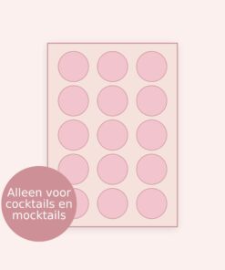 Cocktail/Mocktail prints Rond – A4 vel met 15 stuks (ca. 5 cm)