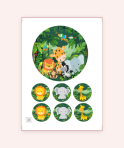 Eetbare print Jungle Theme 15cm