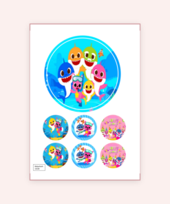 Eetbare print Baby Shark 15cm