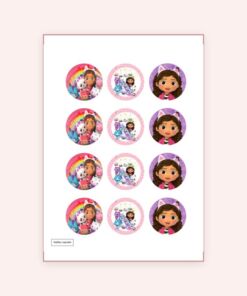 Eetbare print Gabby Dollhouse Cupcakes