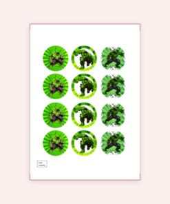 Eetbare print Hulk Cupcakes