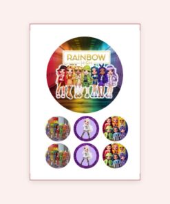 Eetbare print Rainbow High 15cm