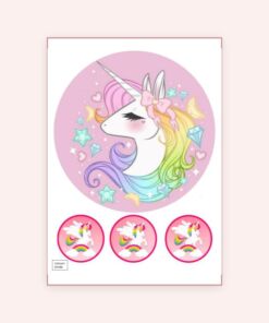 Eetbare print Unicorn 20cm