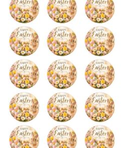 Eetbare print Easter rond 15 stuks (ca. 5cm)