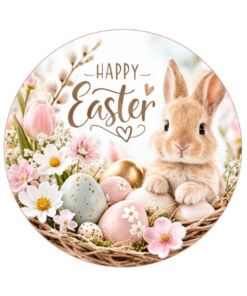 Eetbare print Easter rond 1 stuk (ca. 20cm)